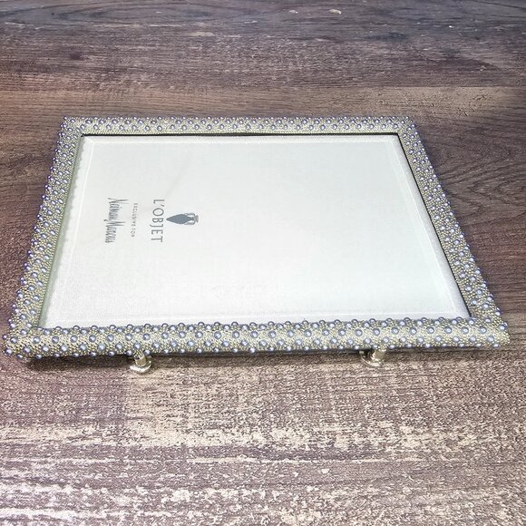 L’Objet for Neiman Marcus Gold Plated Rectangular Pave Picture Frame 5”x7” - Picture 5 of 11